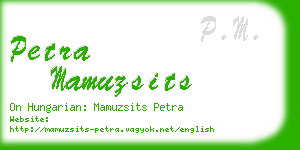 petra mamuzsits business card